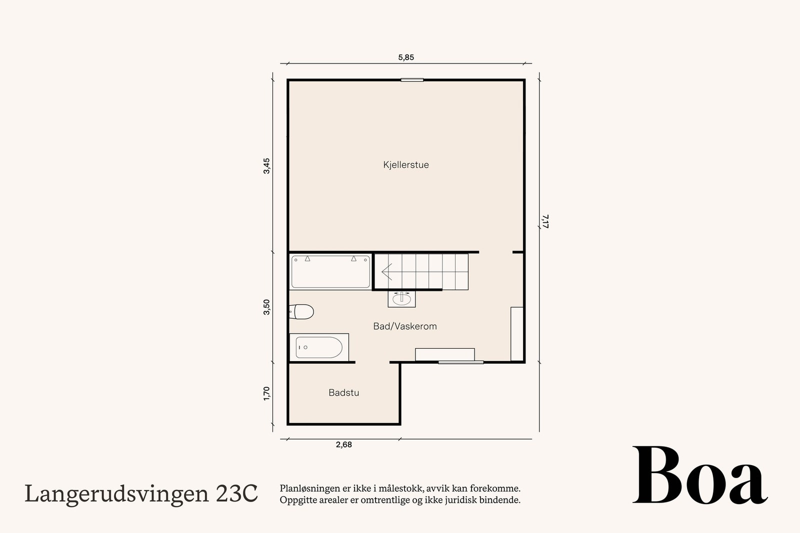 Dette er slik kjelleretasjen er tiltenkt og klargjort for. Galleribilde