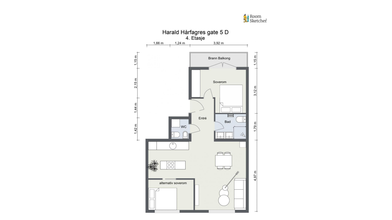 Alternativ planløsning. Galleribilde