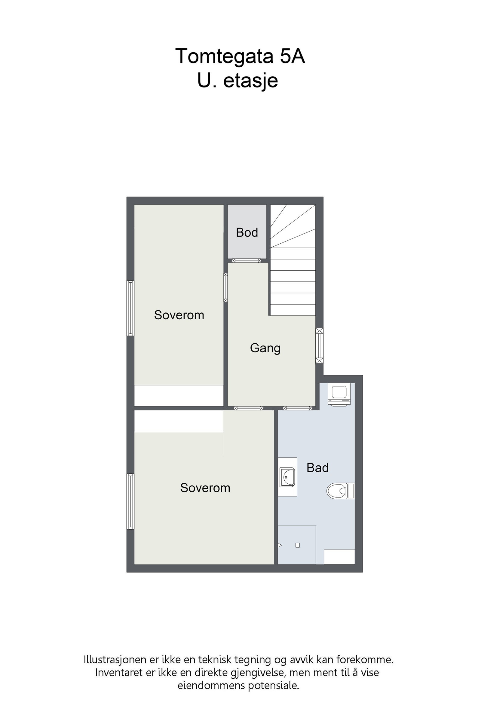 Plantegning kjeller (ikke godkjent for varig opphold) Galleribilde