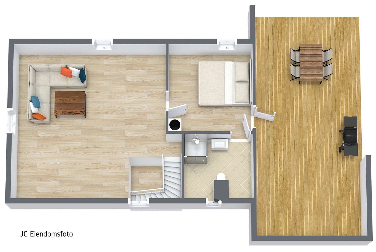 3D Plantegning - Loftsetasje. Galleribilde