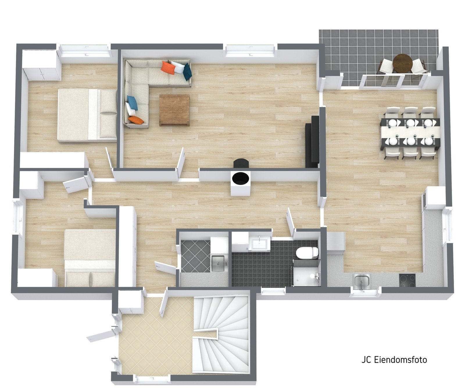 3D Plantegning - 1.etasje. Galleribilde