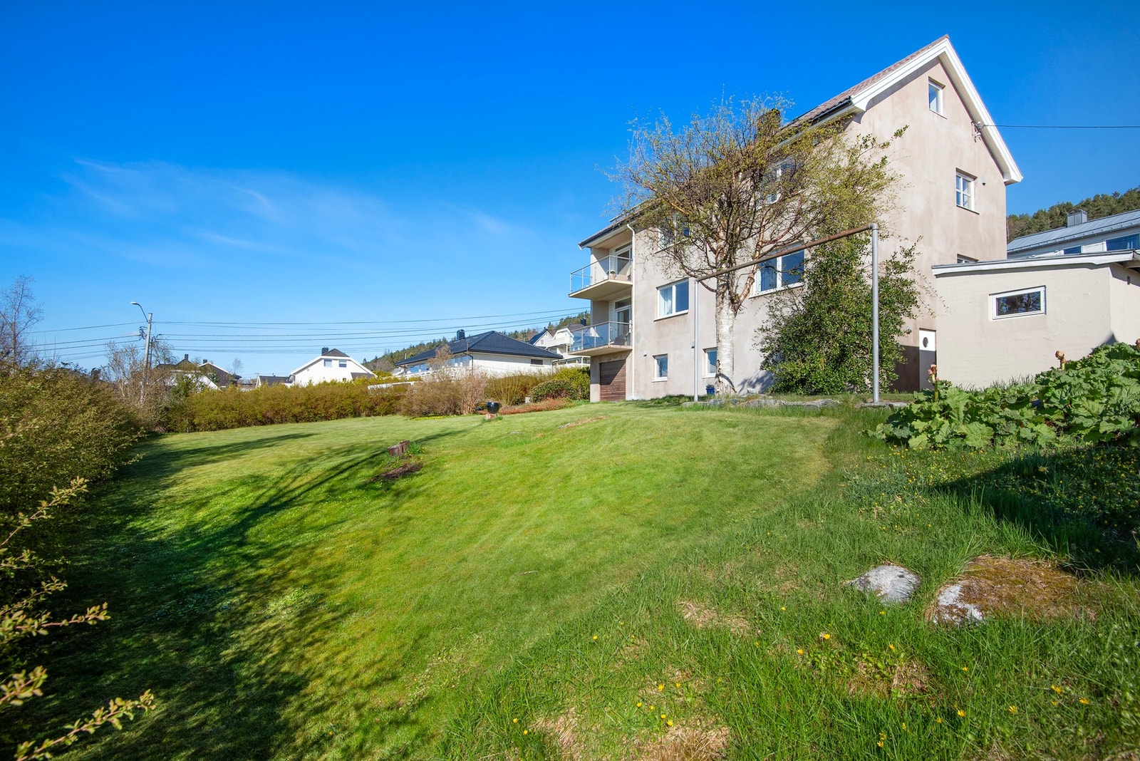 I hagen er det trygg og god boltringsplass for både liten og stor. Galleribilde