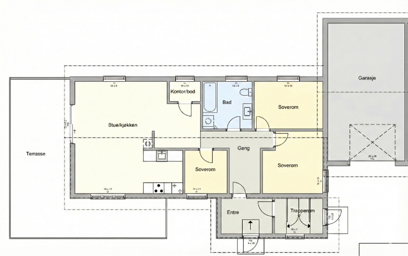 Plantegning 1. etasje Galleribilde