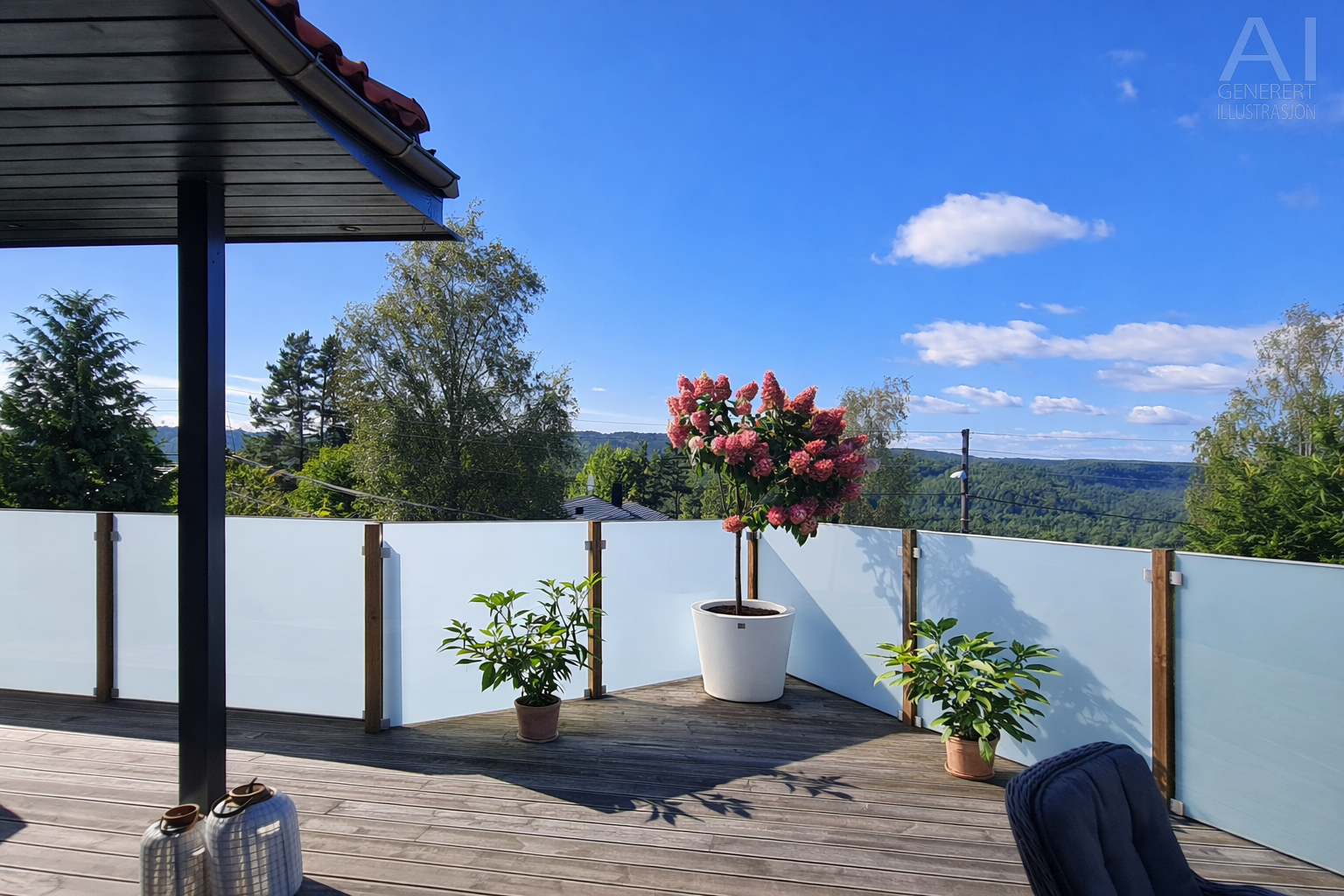 Flott utsikt fra veranda Galleribilde