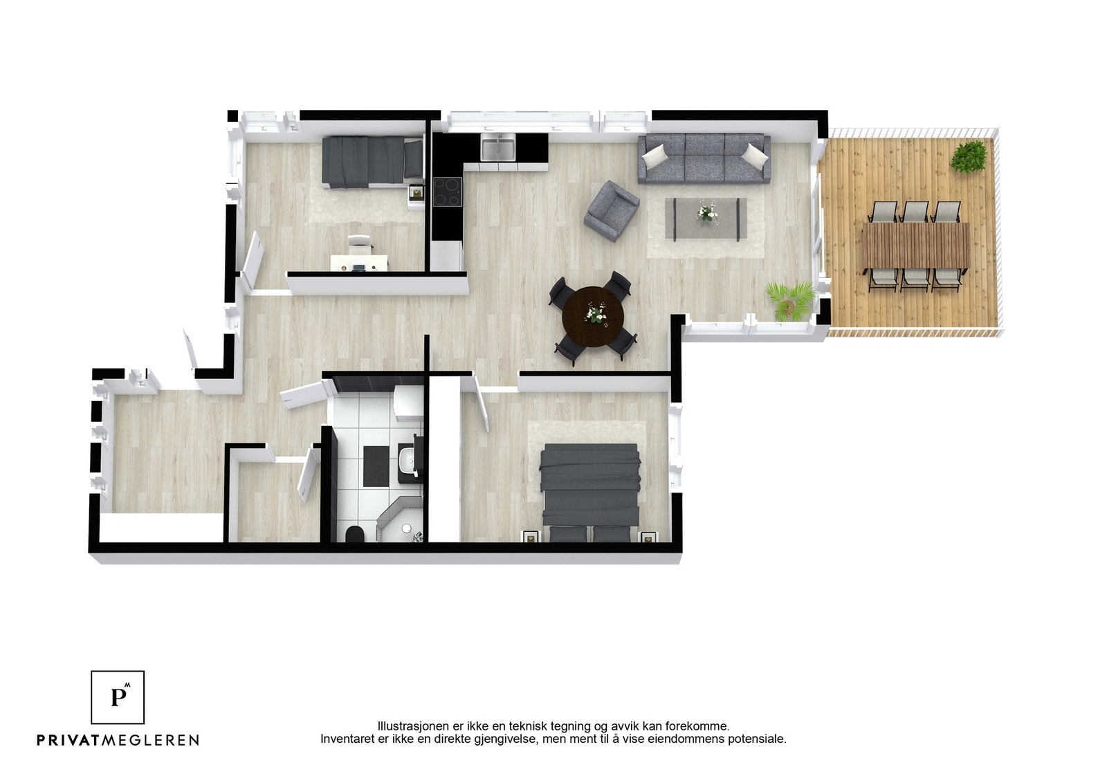 Plantegning utleieleilighet Galleribilde