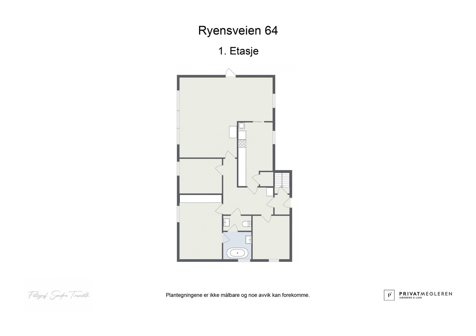 Plantegning 1.etg laget av fotograf Galleribilde