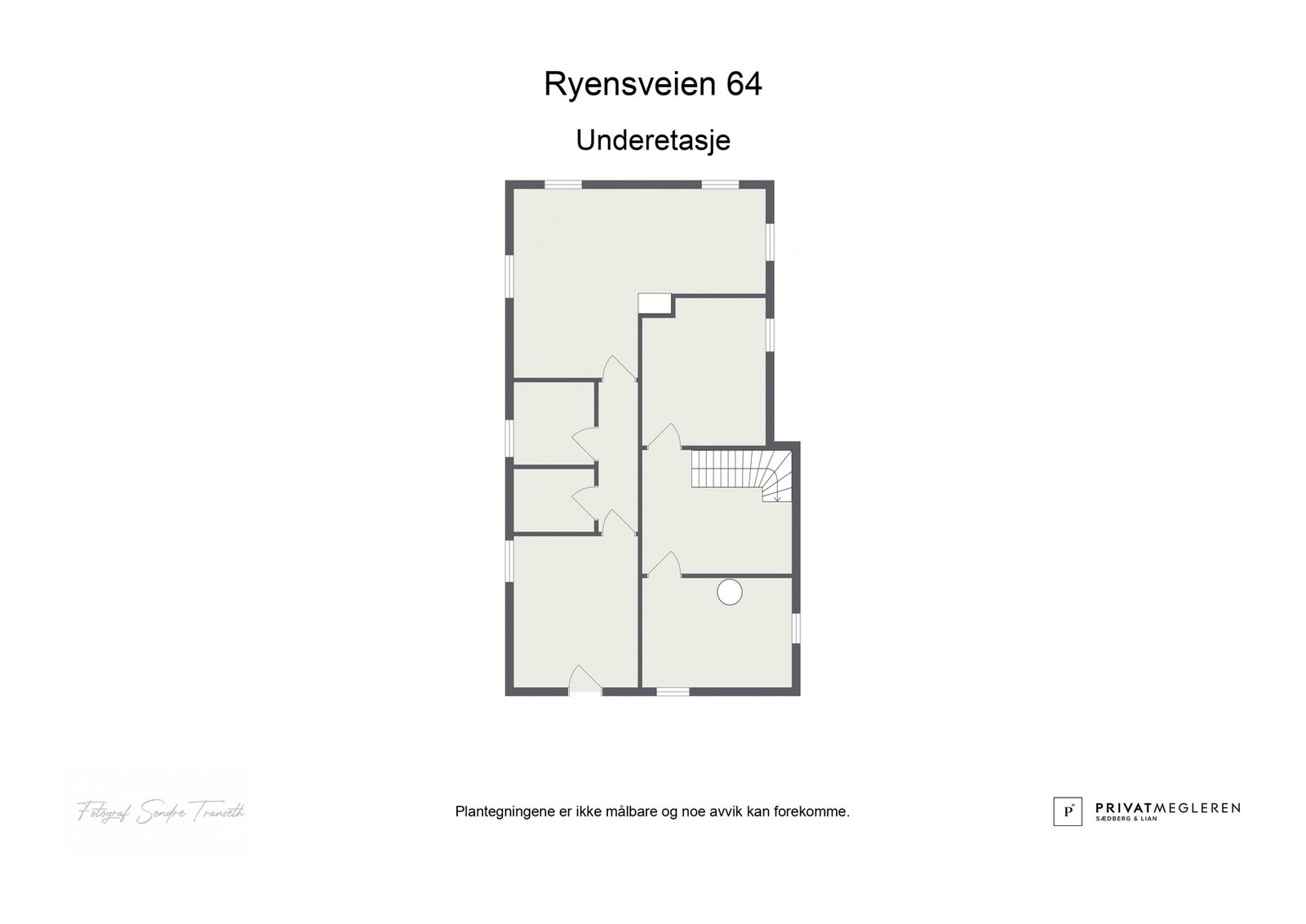 Plantegning kjelleretasje laget av fotograf Galleribilde