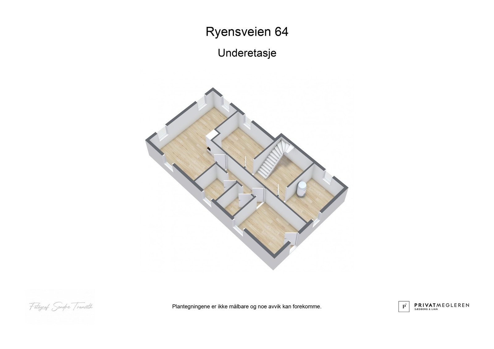 3D plantegning kjelleretg. laget av fotograf Galleribilde