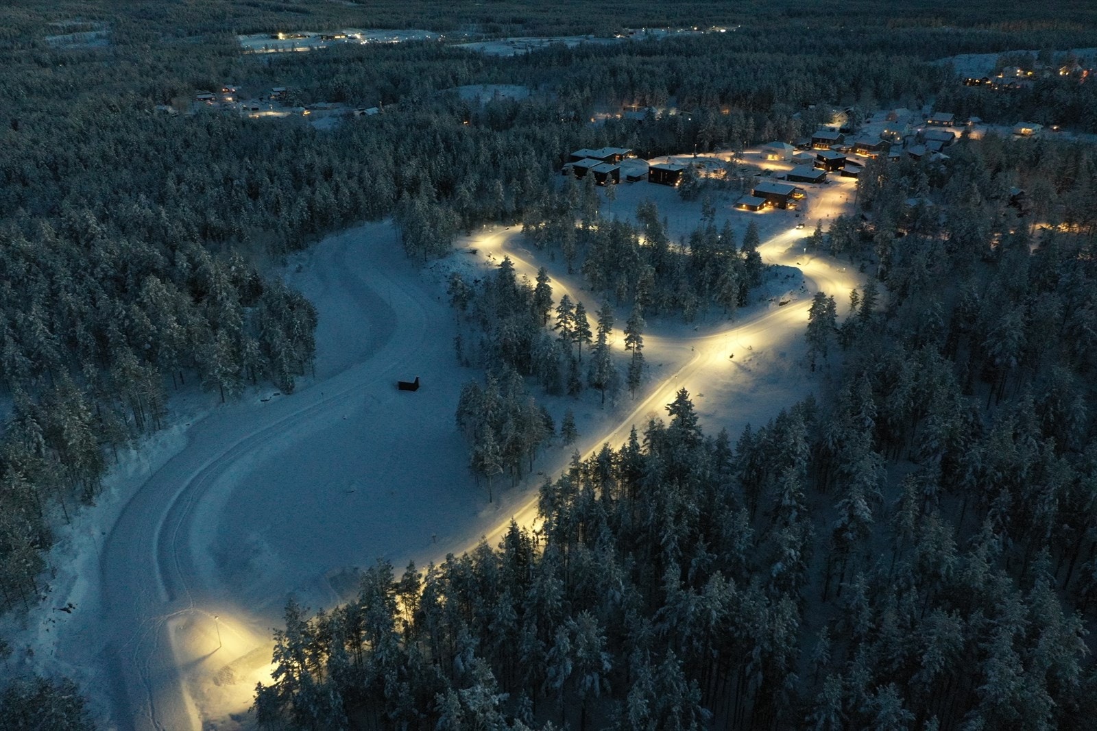 Kveldsbilde fra A3-feltet tatt januar 2026. Galleribilde