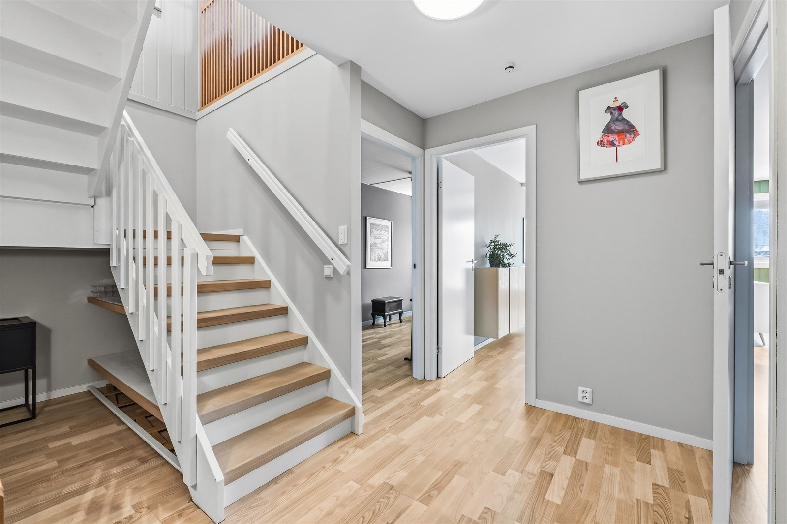 Videre fra gangen tar vi oss inn på boligen 1 av 3 soverom. Galleribilde