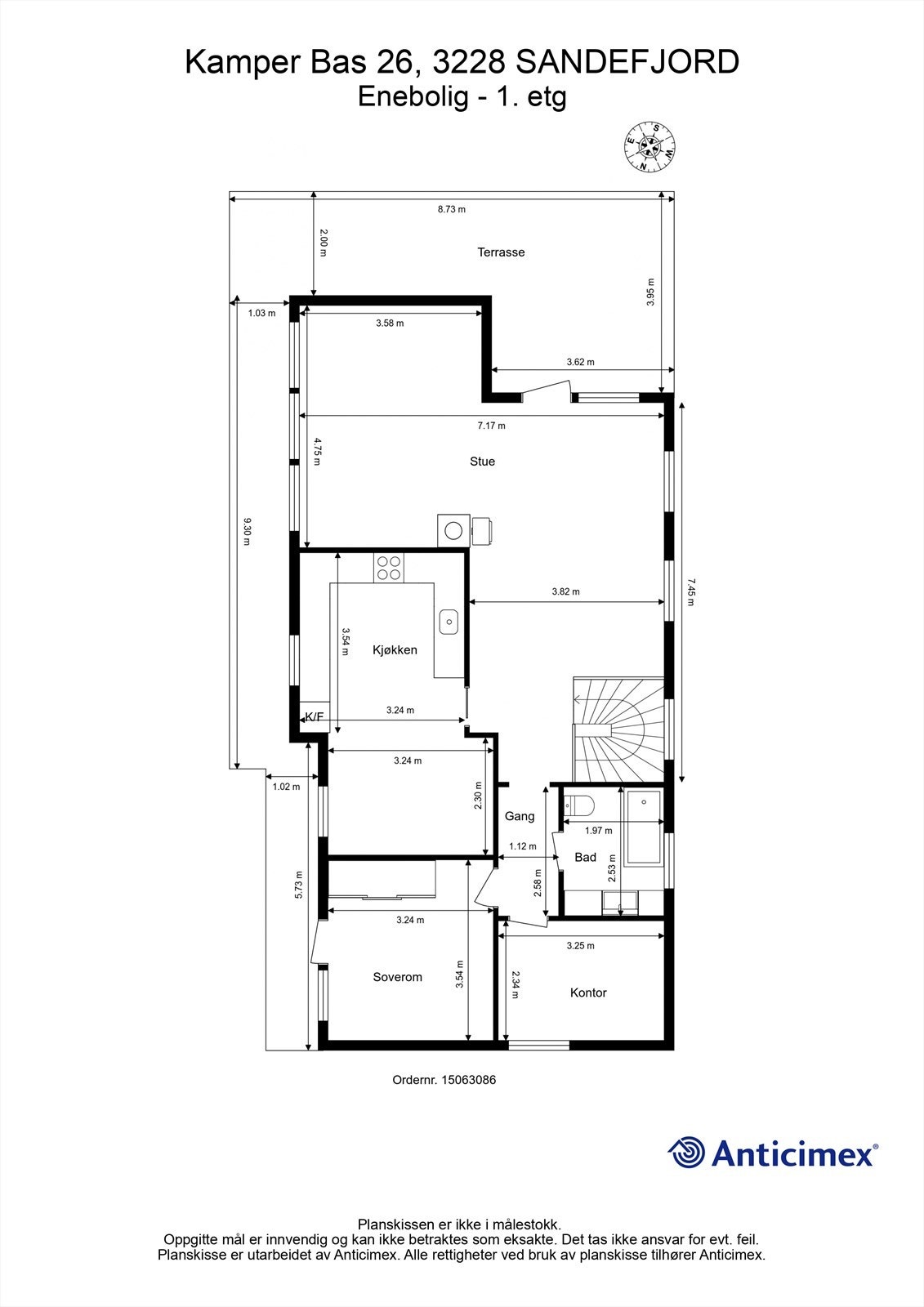 Plantegning hovedetasje Galleribilde