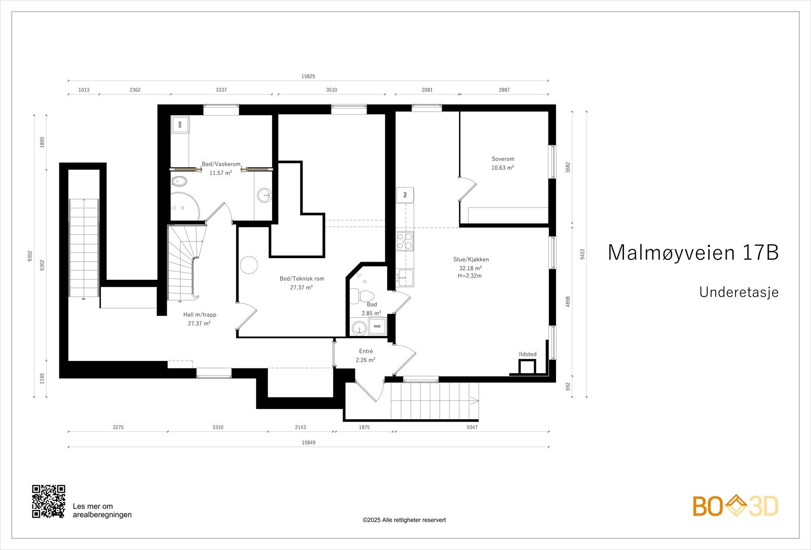 Plantegning underetasje. Galleribilde