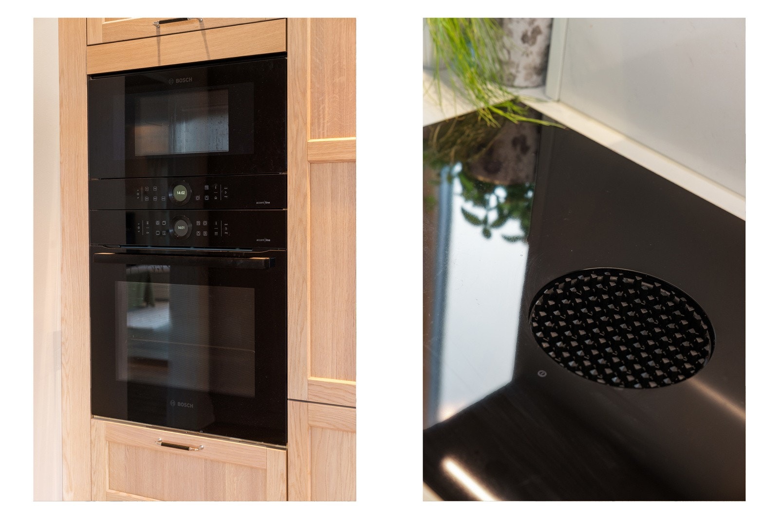 Kjøkkenet er utstyrt med integrerte hvitevarer, induksjonstopp med integrert ventilator tilkoblet kanal ut, stekeovn, mikrobølgeovn, oppvaskmaskin, stort kjøleskap samt innebygd vinskap. Galleribilde