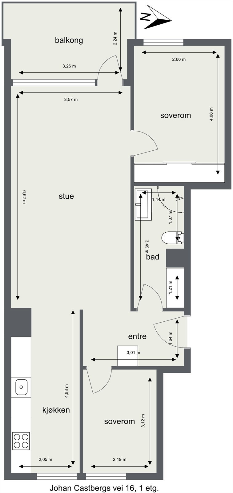 Plantegning med mål Galleribilde