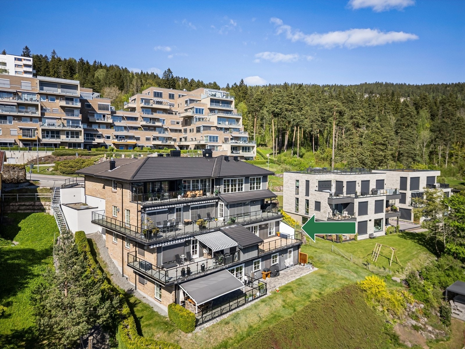 Lysløypa ligger like ved eiendommen og er knyttet til det suverene skiløypenettet i Drammensmarka Galleribilde