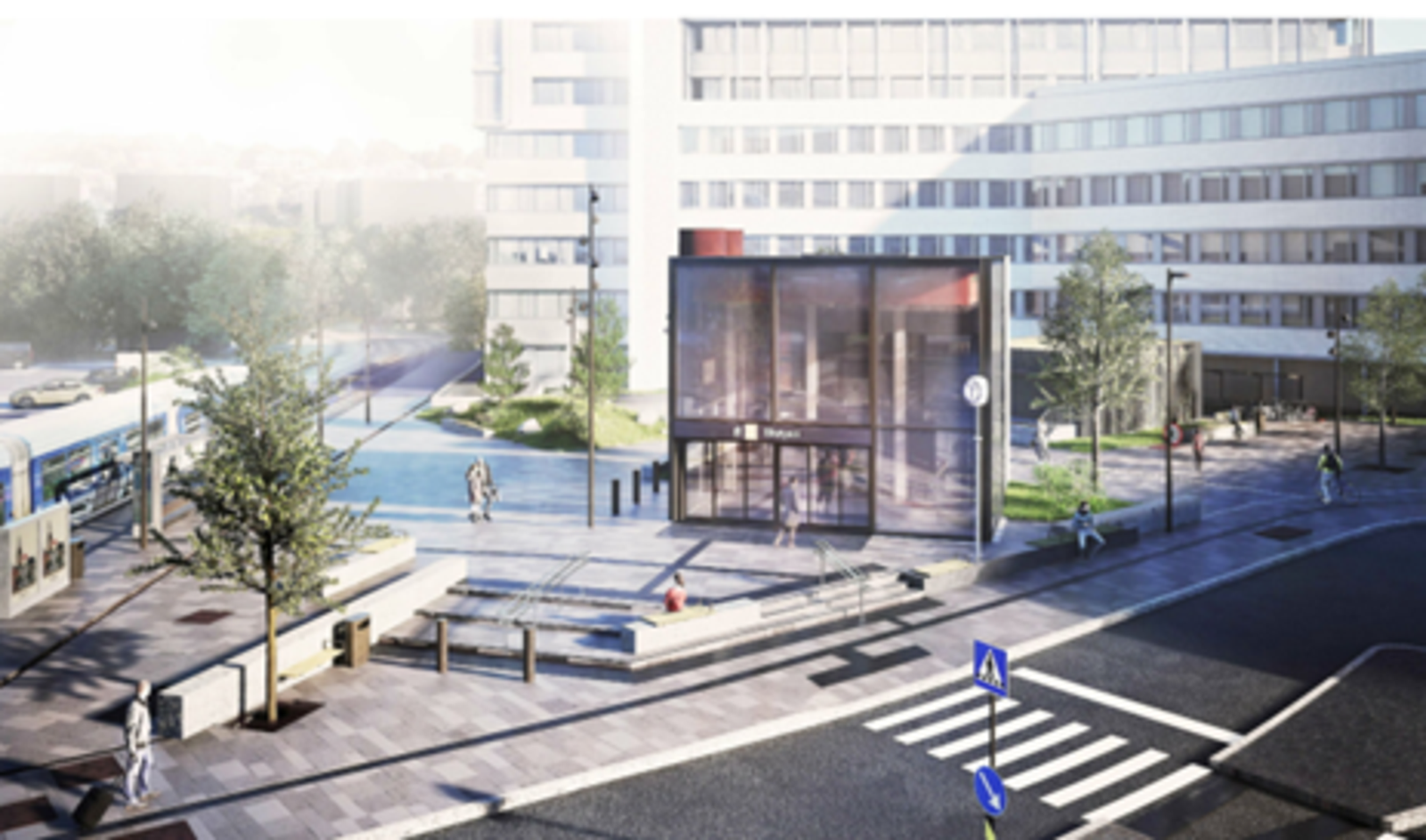 Skøyen T-bane stasjon kommer ca. 5 minutters gange fra leiligheten. Bildet er en illustrasjon. Galleribilde