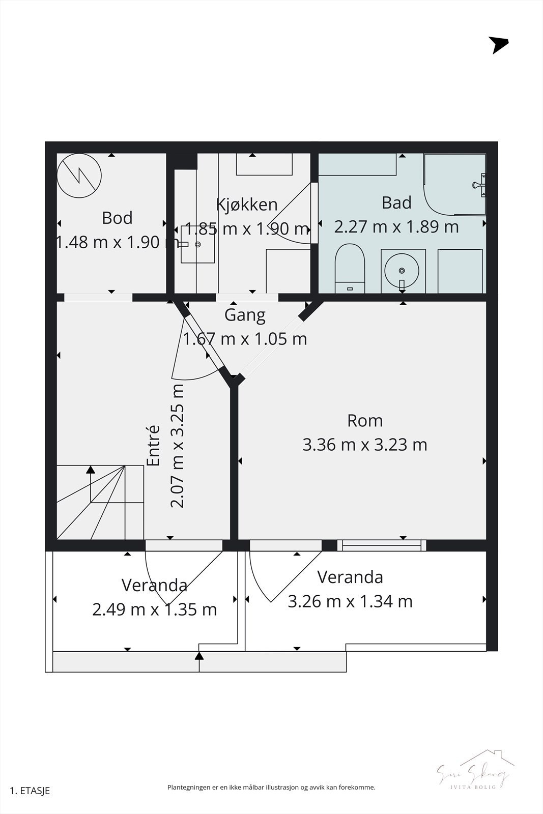 Plantegning i 2D av 1.etg. Galleribilde