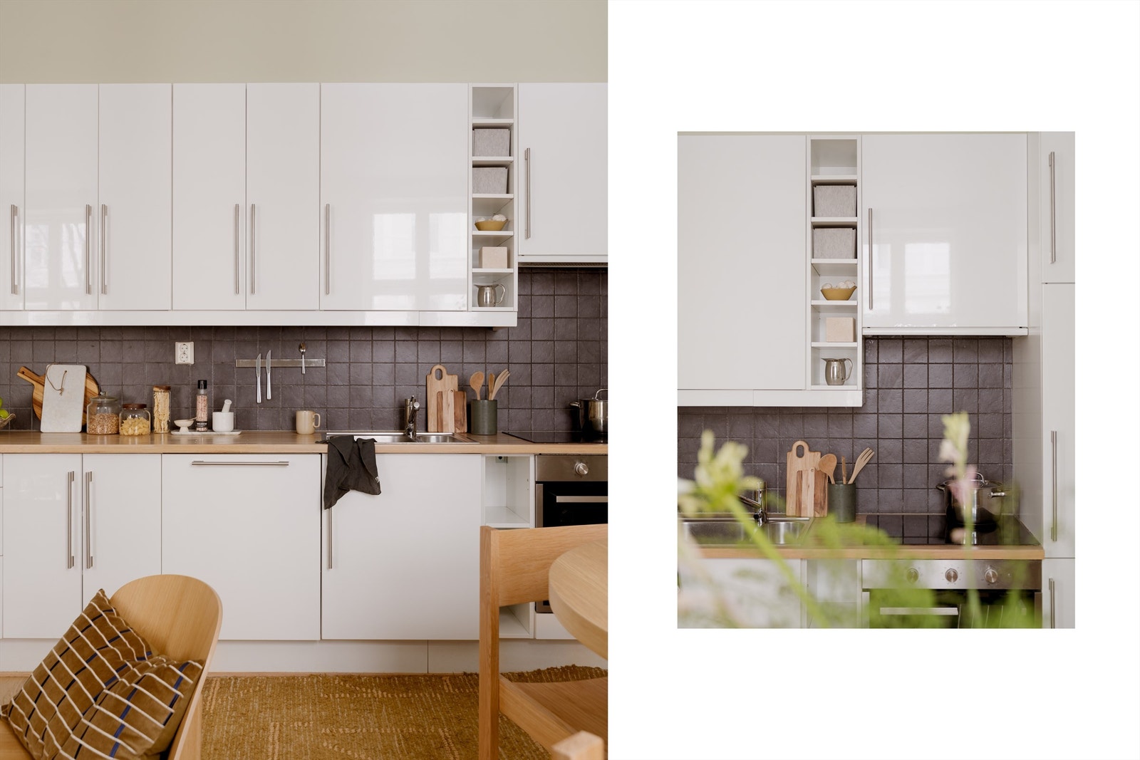 Et lyst, lekkert kjøkken står fint til de organiske fargetonene og rause takhøyden. Her har du alt du trenger til å utforme de beste retter! Galleribilde