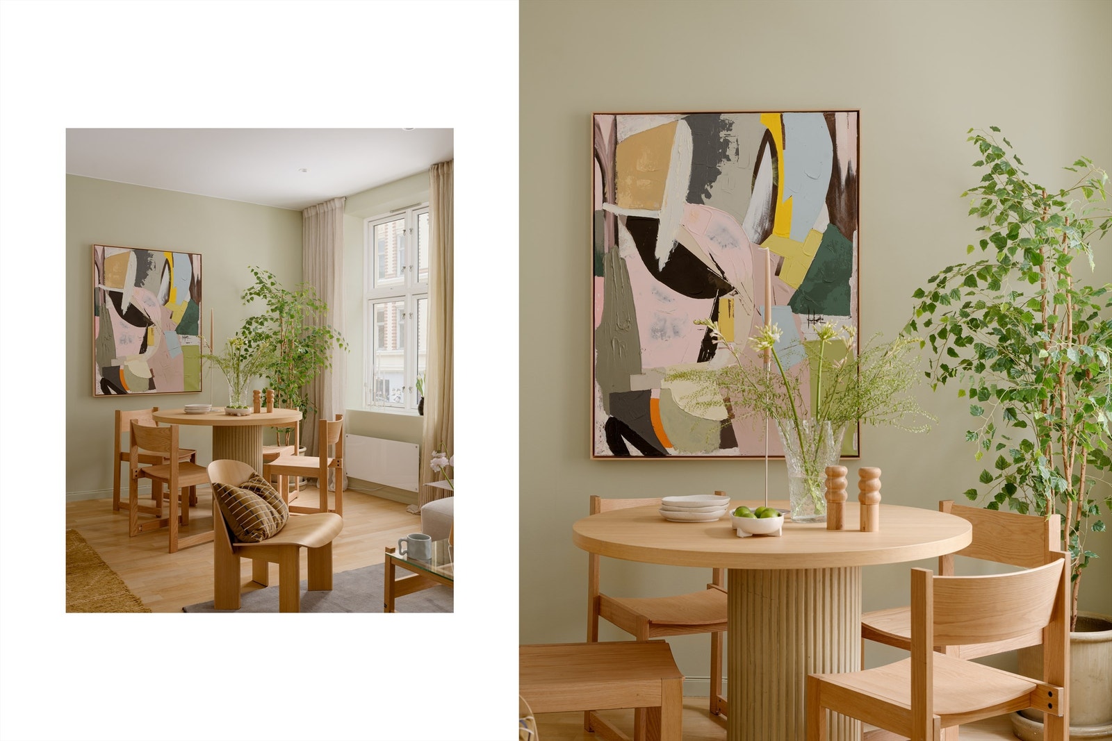 Leiligheten er modernisert i flere runder. Senest i 2026 med overflatebehandling og en moderne fargepalett. Galleribilde