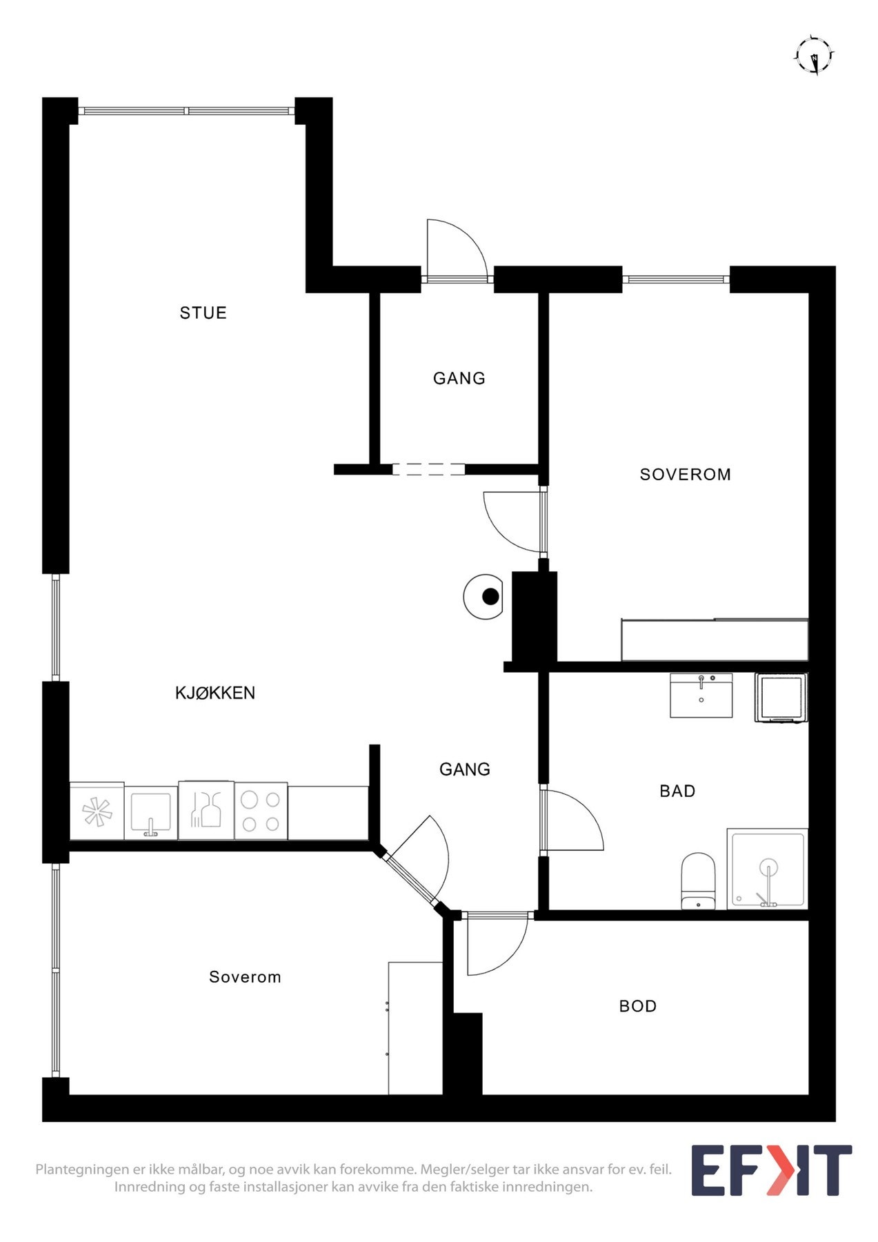 Planskisse leilighet Galleribilde