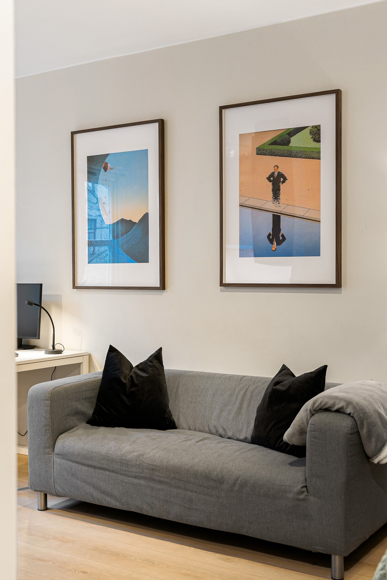 Med nøytrale fargevalg på veggene gjør det enkelt å supplere egne møbler og tekstiler. Galleribilde