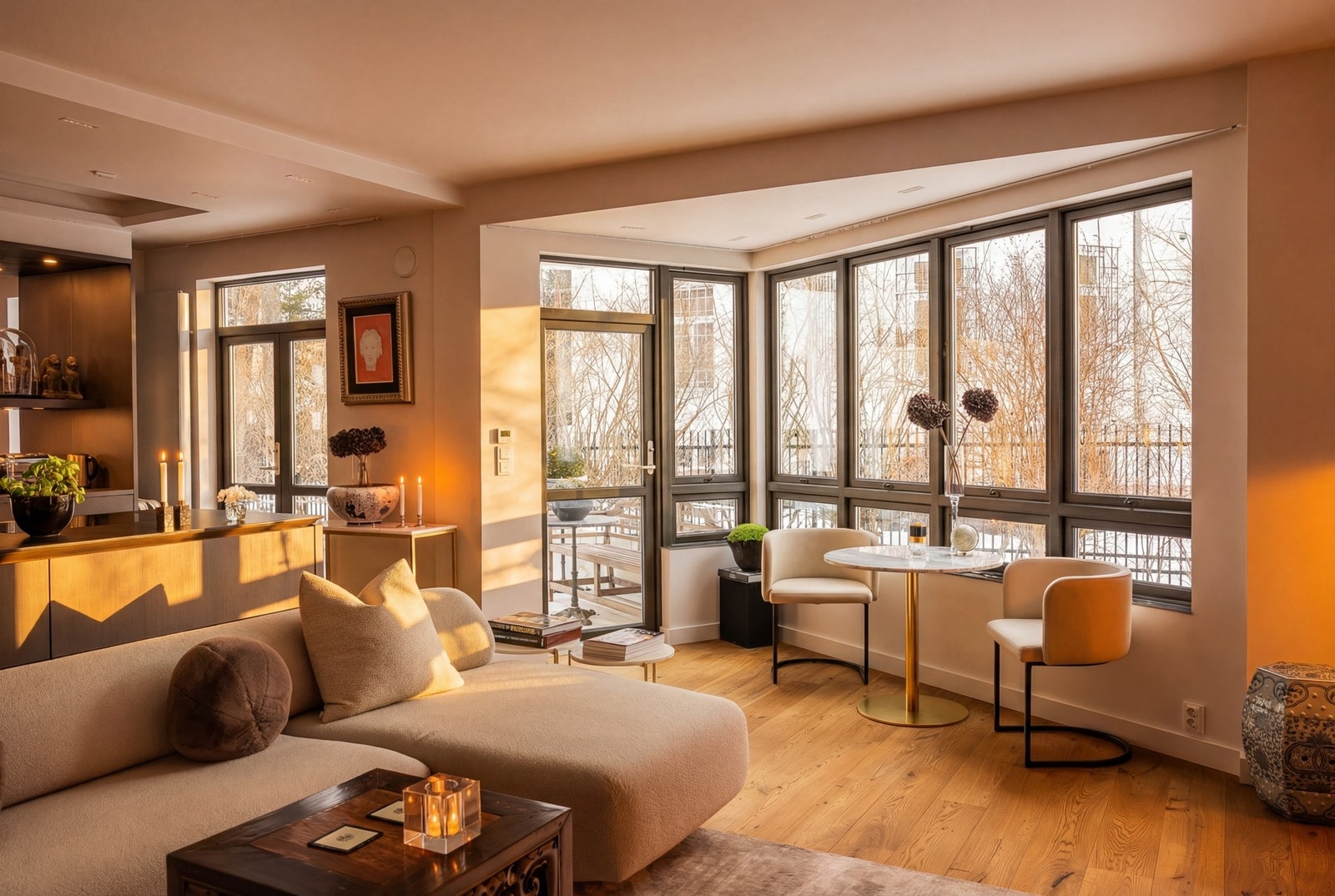 Lys og luftig stue med flere soner Galleribilde