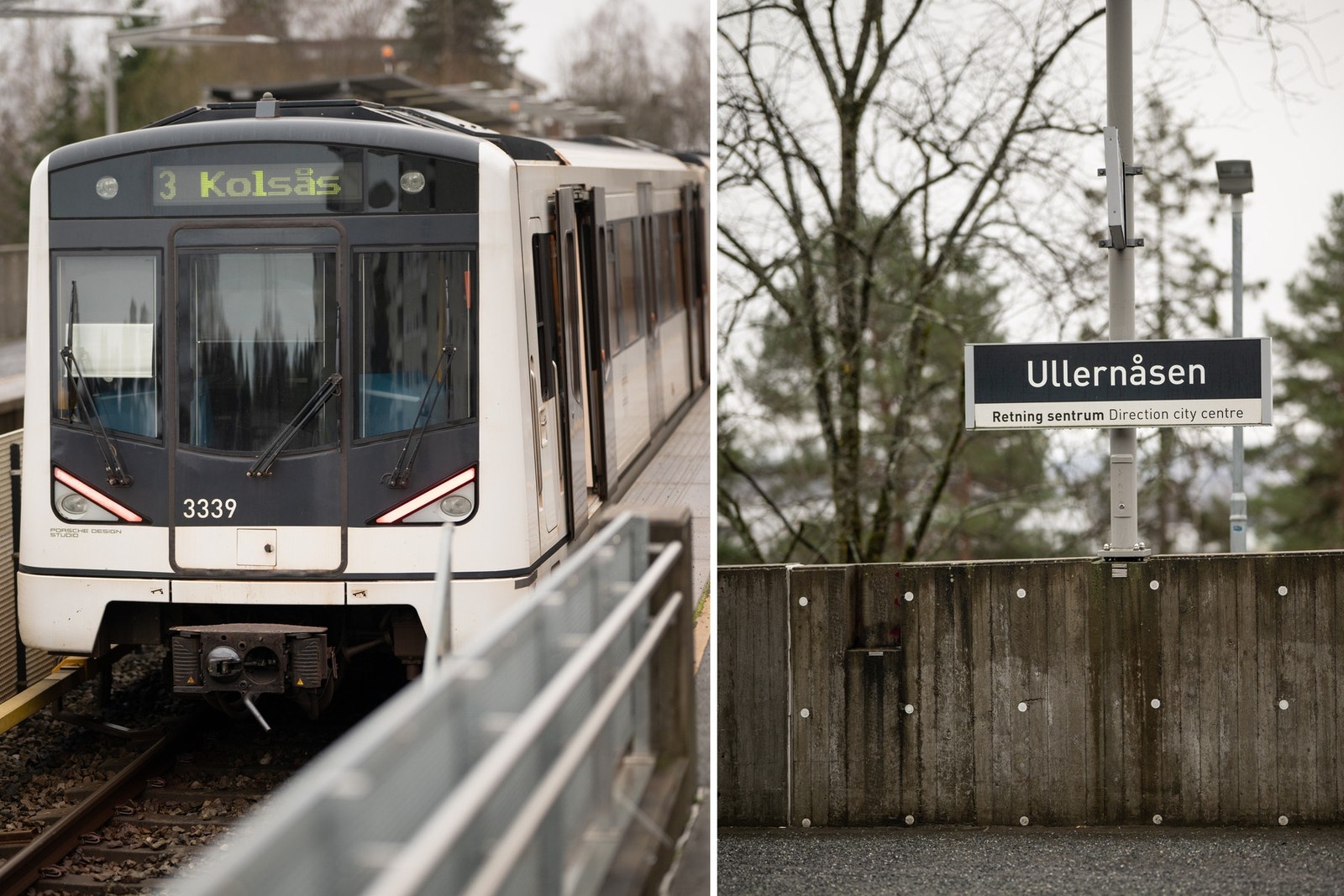Ullernåsen T-bane stasjon med hyppige avganger mot Oslo sentrum eller mot Bærum andre veien. Galleribilde