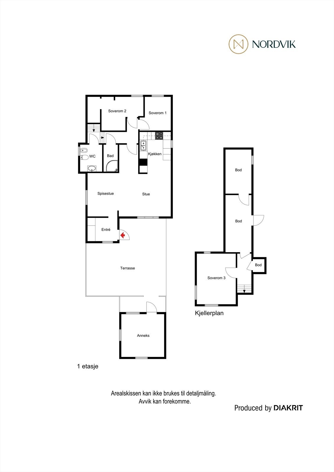 Plantegning - begge plan. Galleribilde
