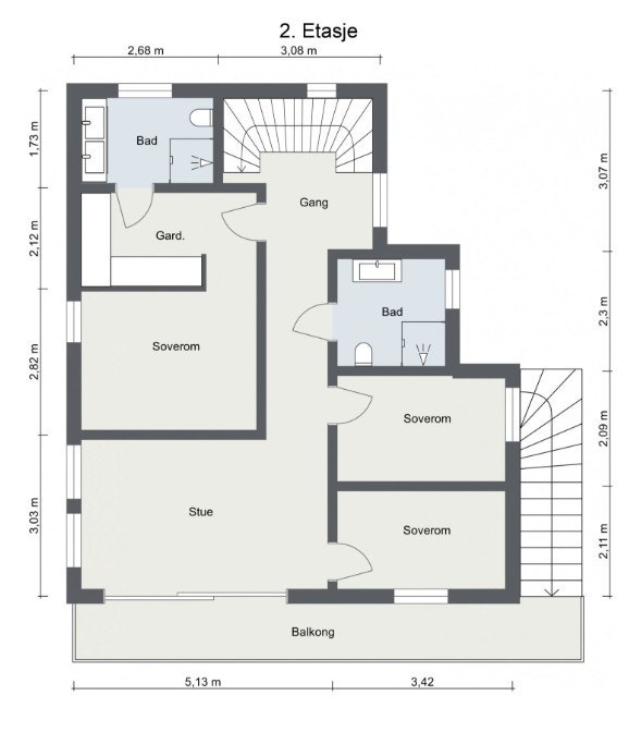 Plantegning 2.etasje. Galleribilde