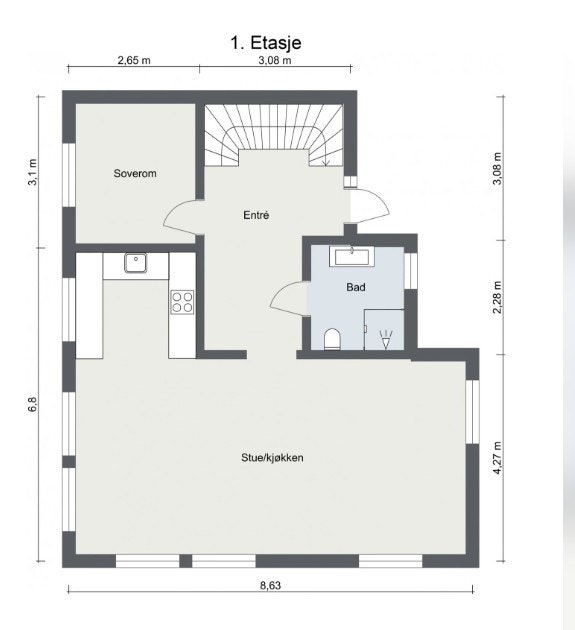 Plantegning 1.etasje. Galleribilde