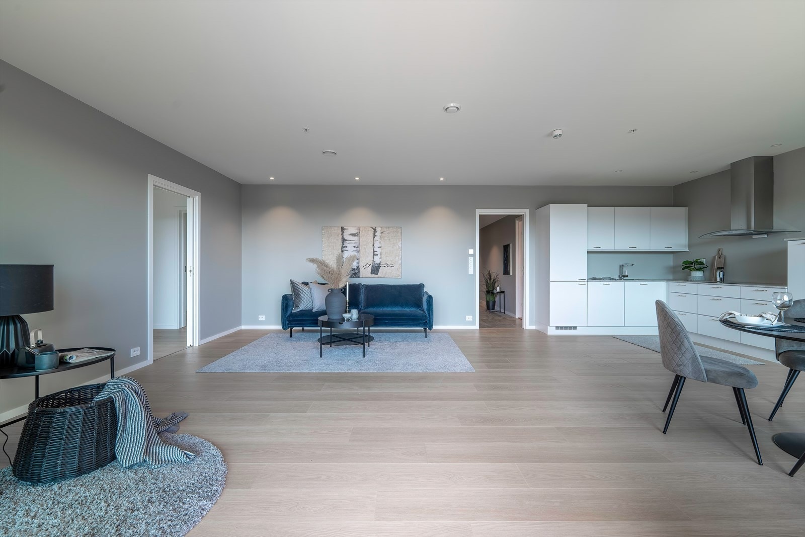 Leiligheten har en svært god planløsning med entré, gang, bad/vaskerom, stue med åpen kjøkkenløsning og 2 soverom Galleribilde