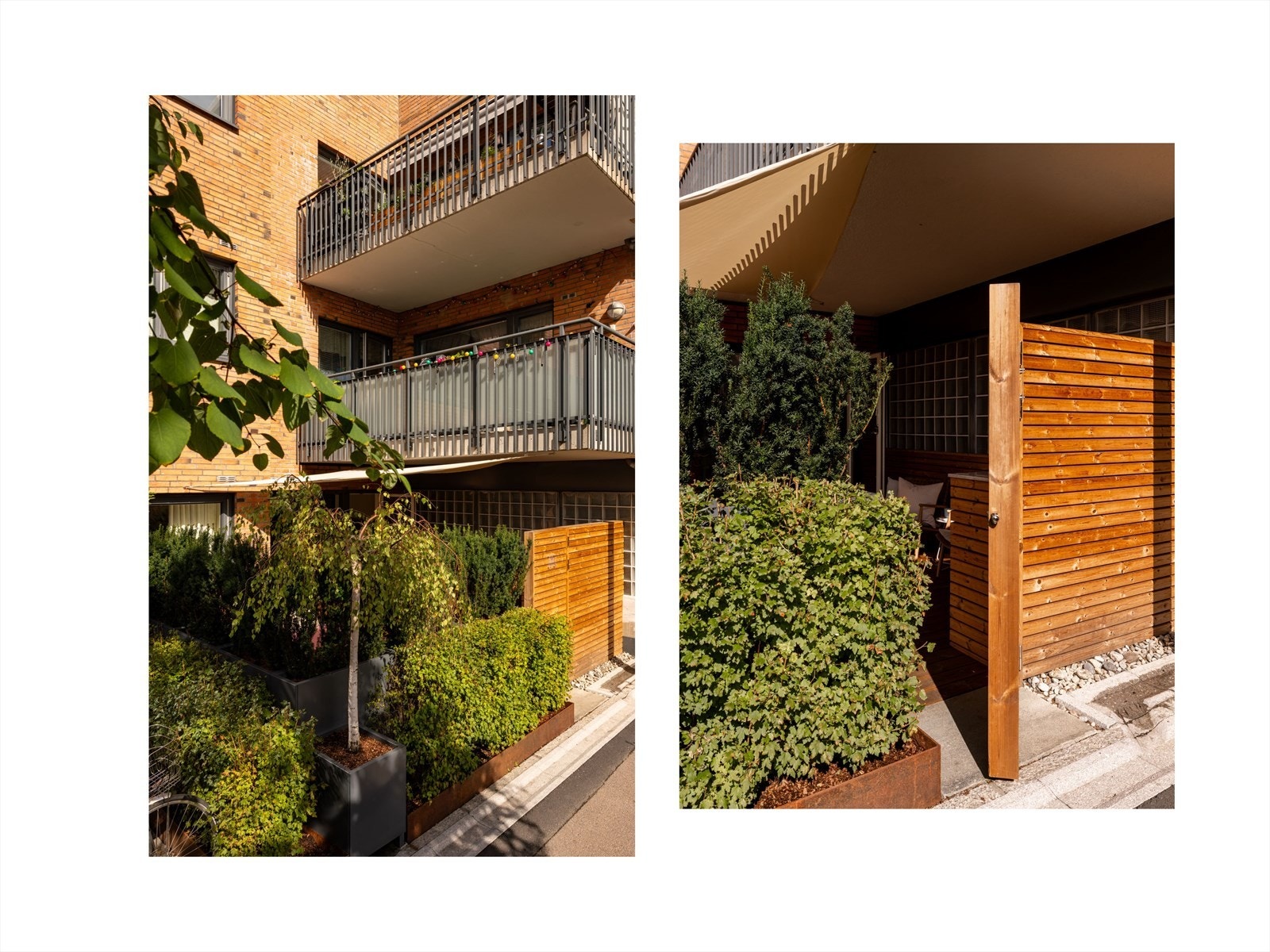 Se så skjermet markterrassen ligger i forhold til det indre gårdsrommet. Galleribilde