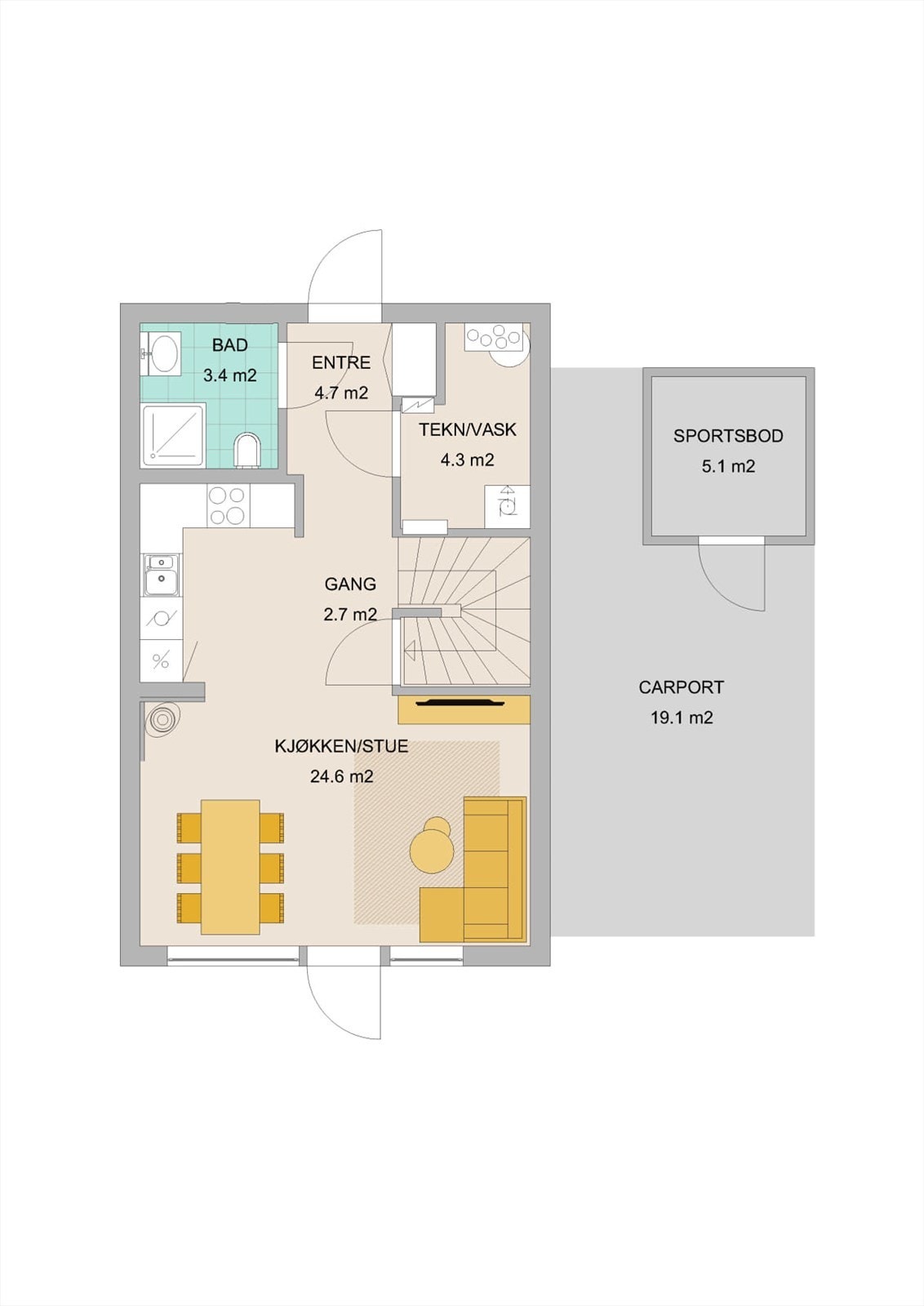 Plantegning 1. etg. Galleribilde