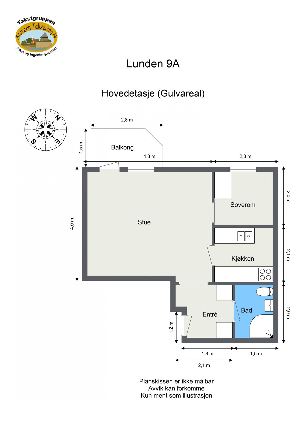 Oppmålt planløsning Galleribilde