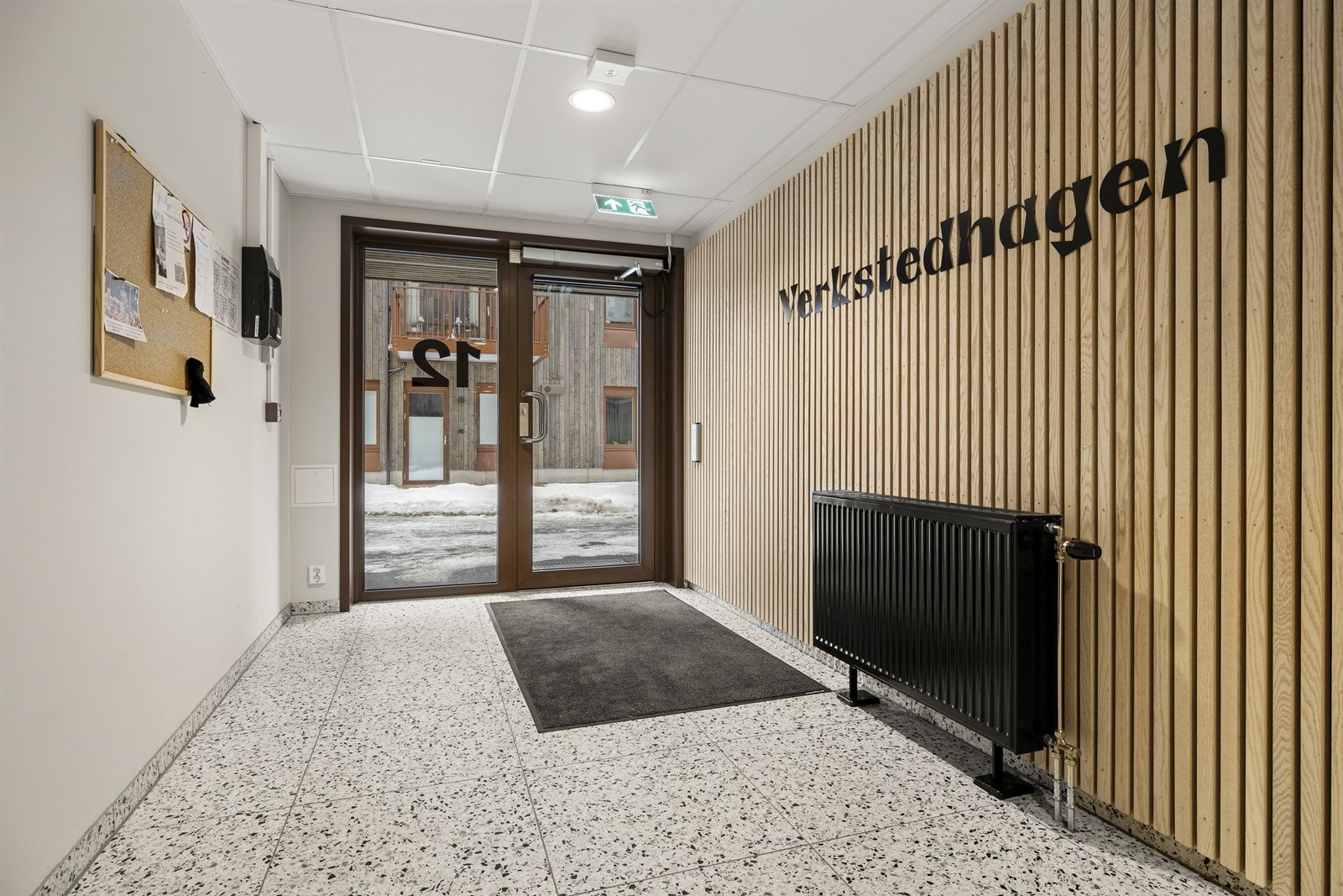 Velkommen til Verkstedhagen Boligsameie. Fellesarealene er pent utført med moderne materialvalg. Galleribilde