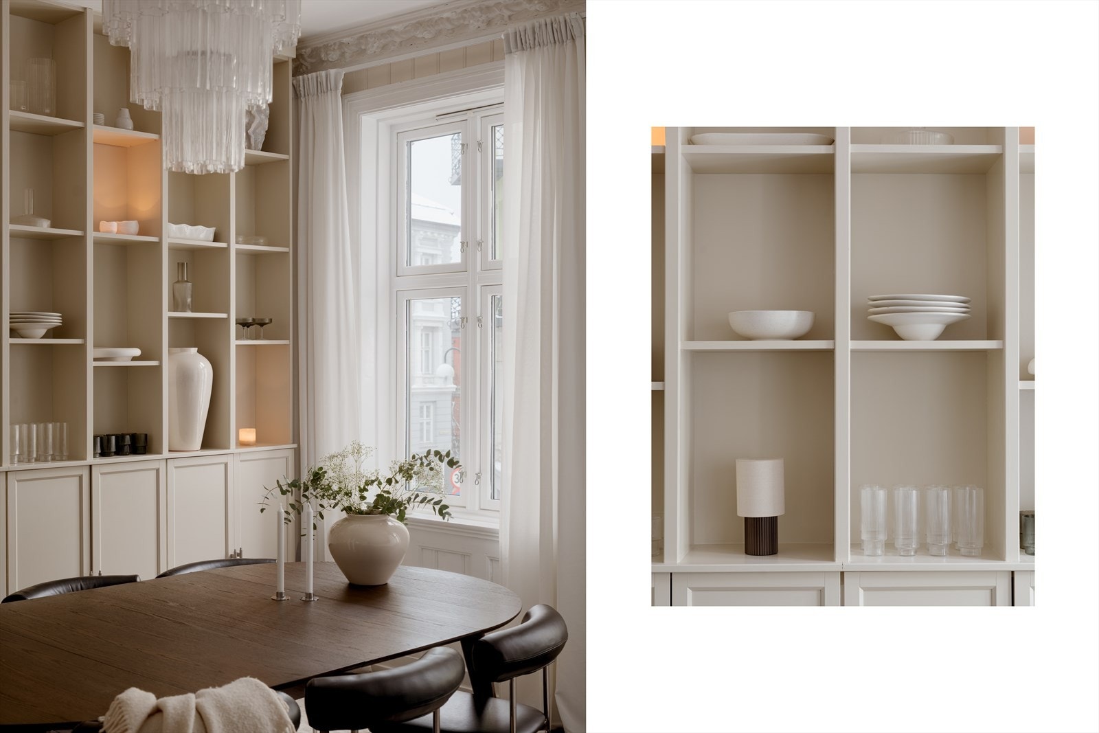 Den flotte hyllen gir rommet karakter. Her kan du enkelt vise frem skatter, uten at det ser rotete ut. Galleribilde