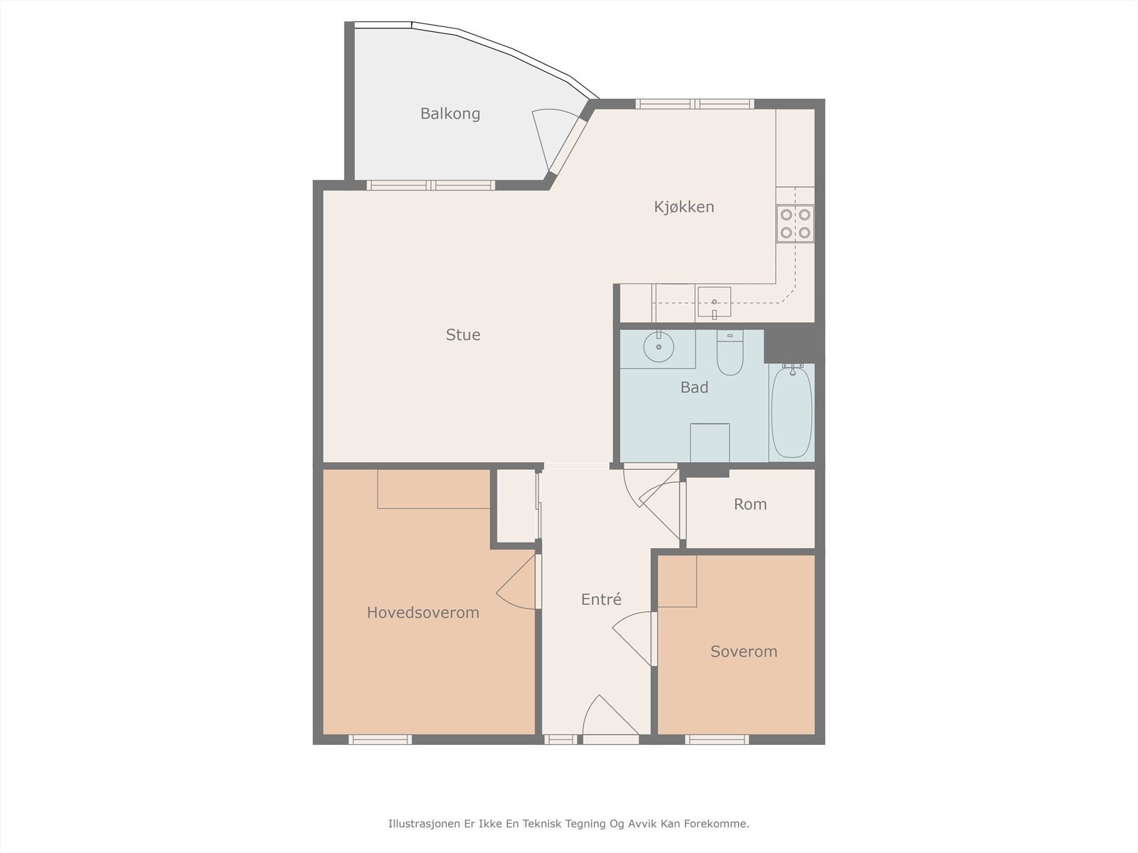 Plantegning, leilighet. Galleribilde