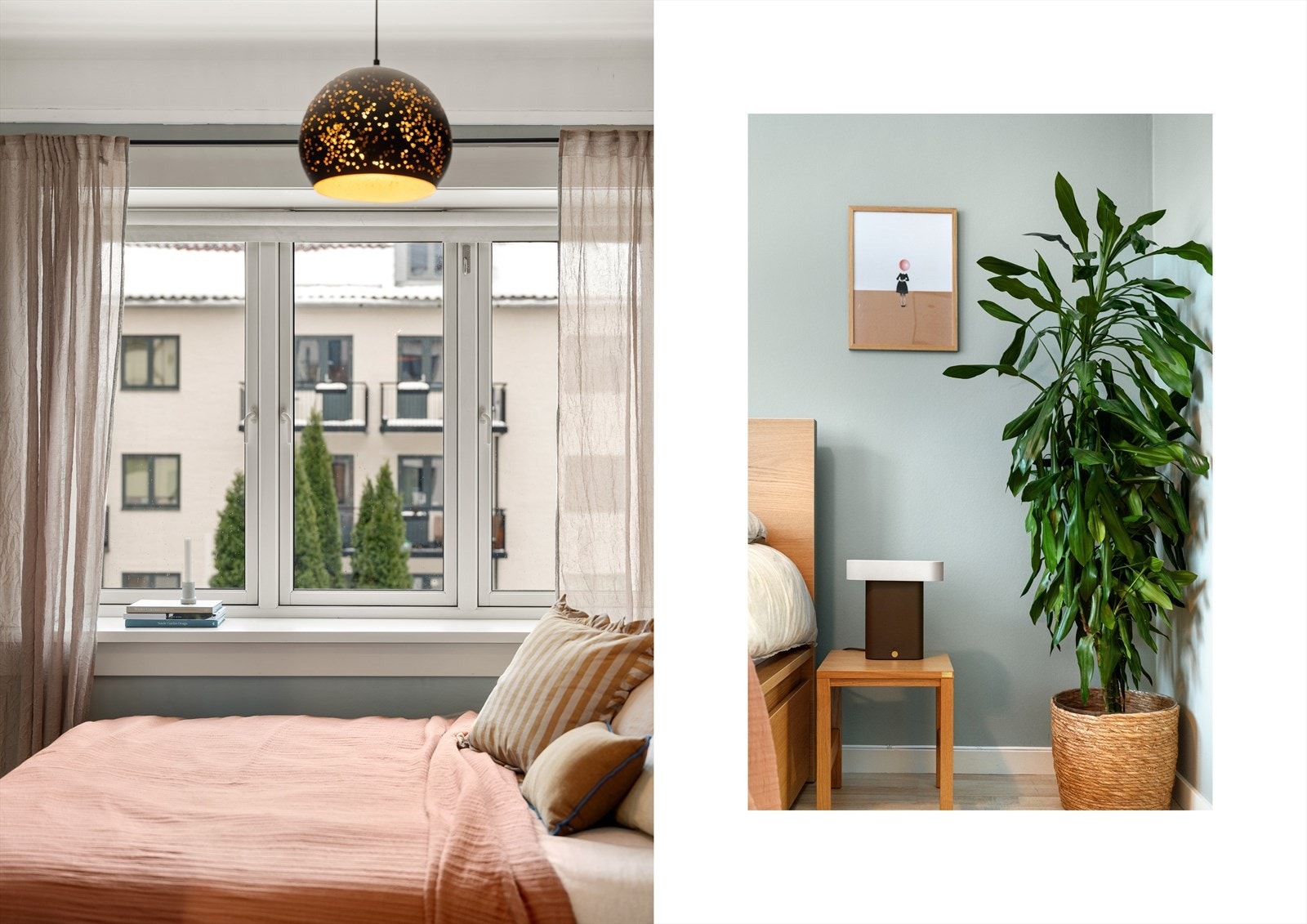 Rommet har god plass til dobbeltseng og tilhørende nattbord. Galleribilde