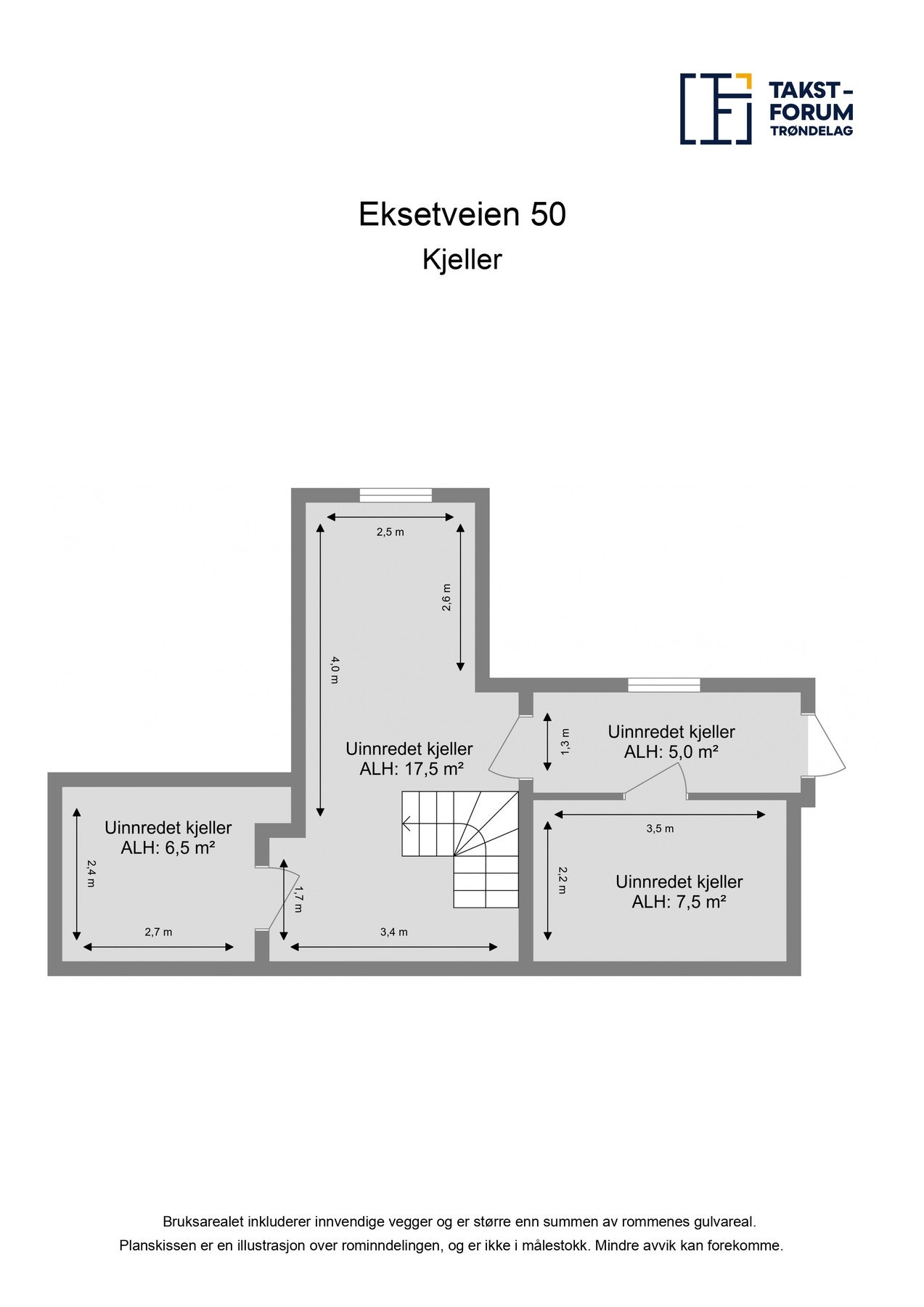 Planskisse kjeller. Galleribilde