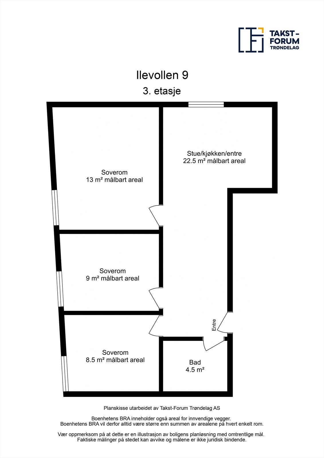 Planskisse 3. etasje Galleribilde