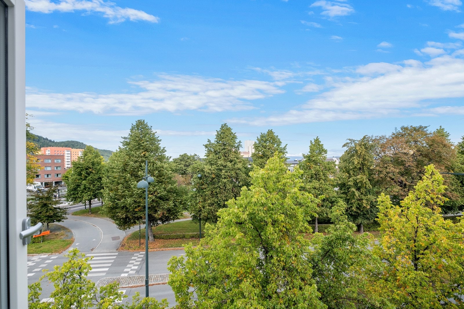 Herlig utsikt mot Ilaparken fra stuevinduet. Galleribilde