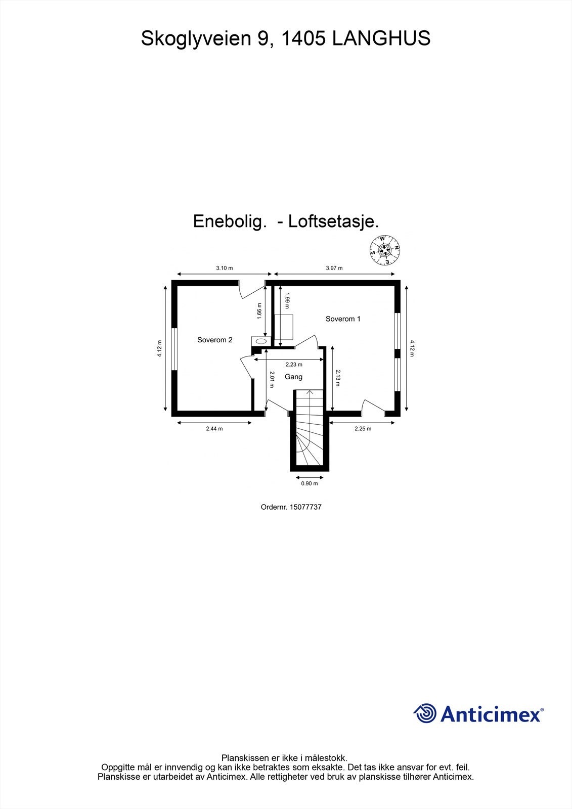 Plantegning- Loftsetasje Galleribilde