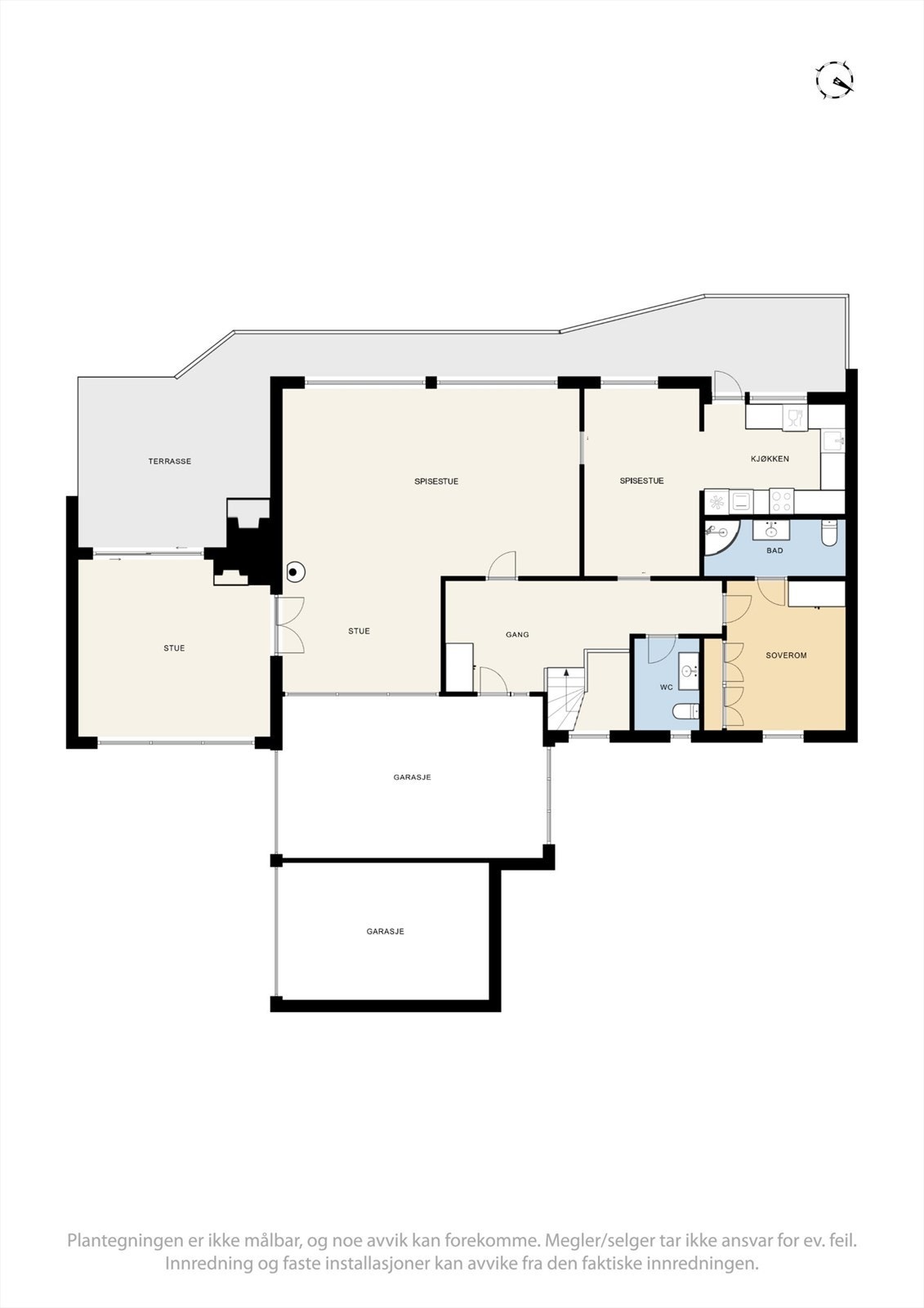 Plantegning 1. etasje Galleribilde