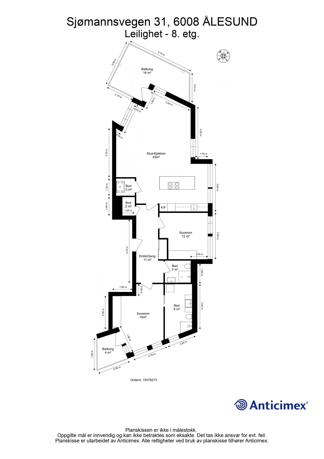 Plantegning. Vennligst legg merke til bod/teknisk rom og innvendig bod, som ikke er avbildet i annonsen. Det medfølger også en bod i tilknytning til garasjeanlegget. Galleribilde