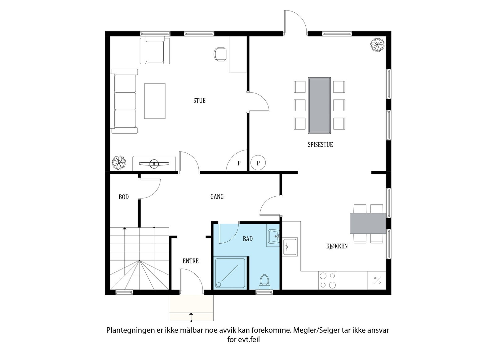 Plantegning 1. etasje Galleribilde