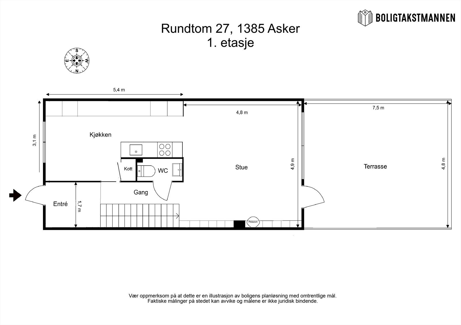 Plantegning 1. etasje. Galleribilde