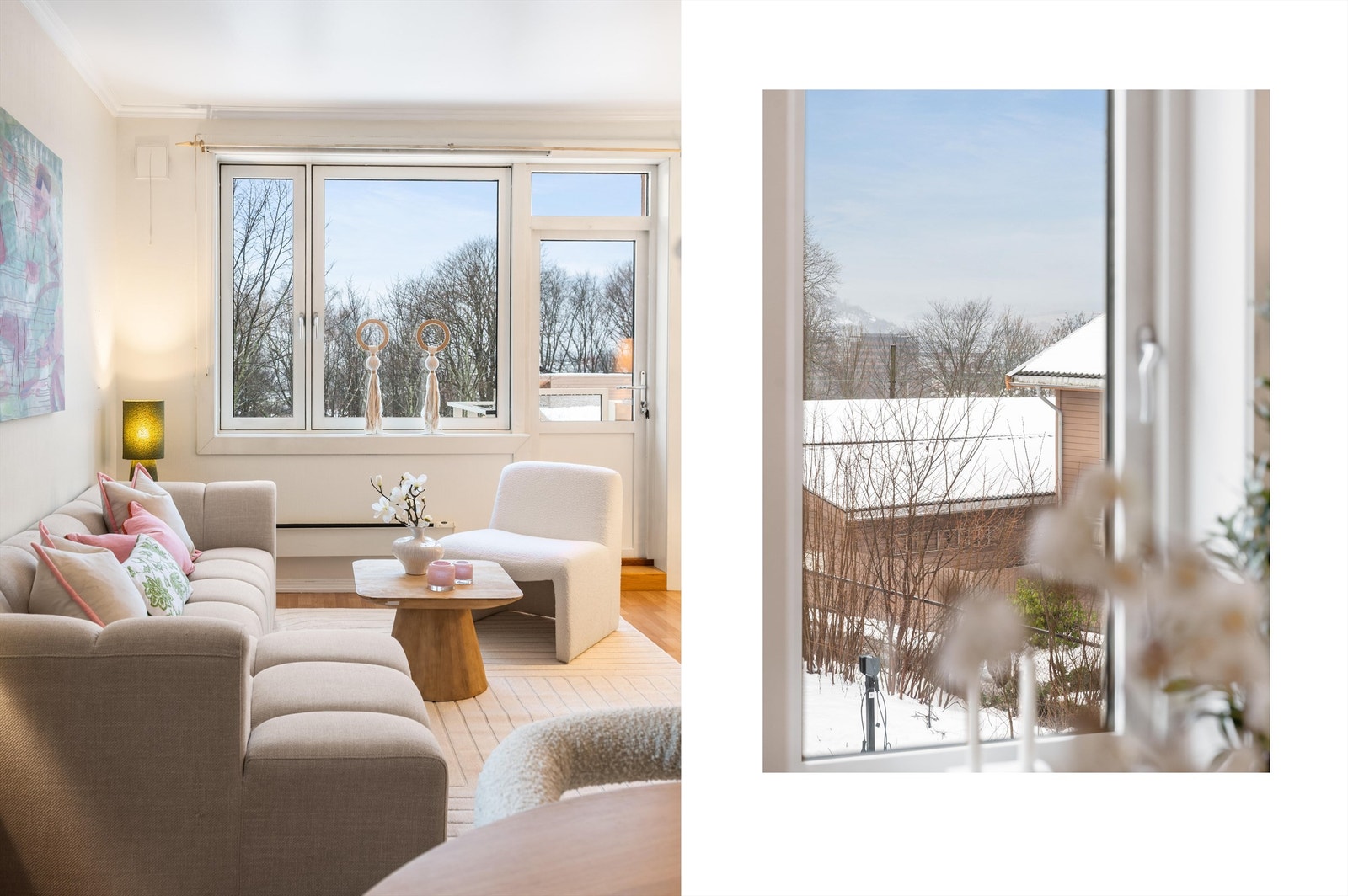 I de varme sommermånedene blomstrer trærne og omslutter boligen i frodig grønt - et lunt og skjermet miljø. Galleribilde