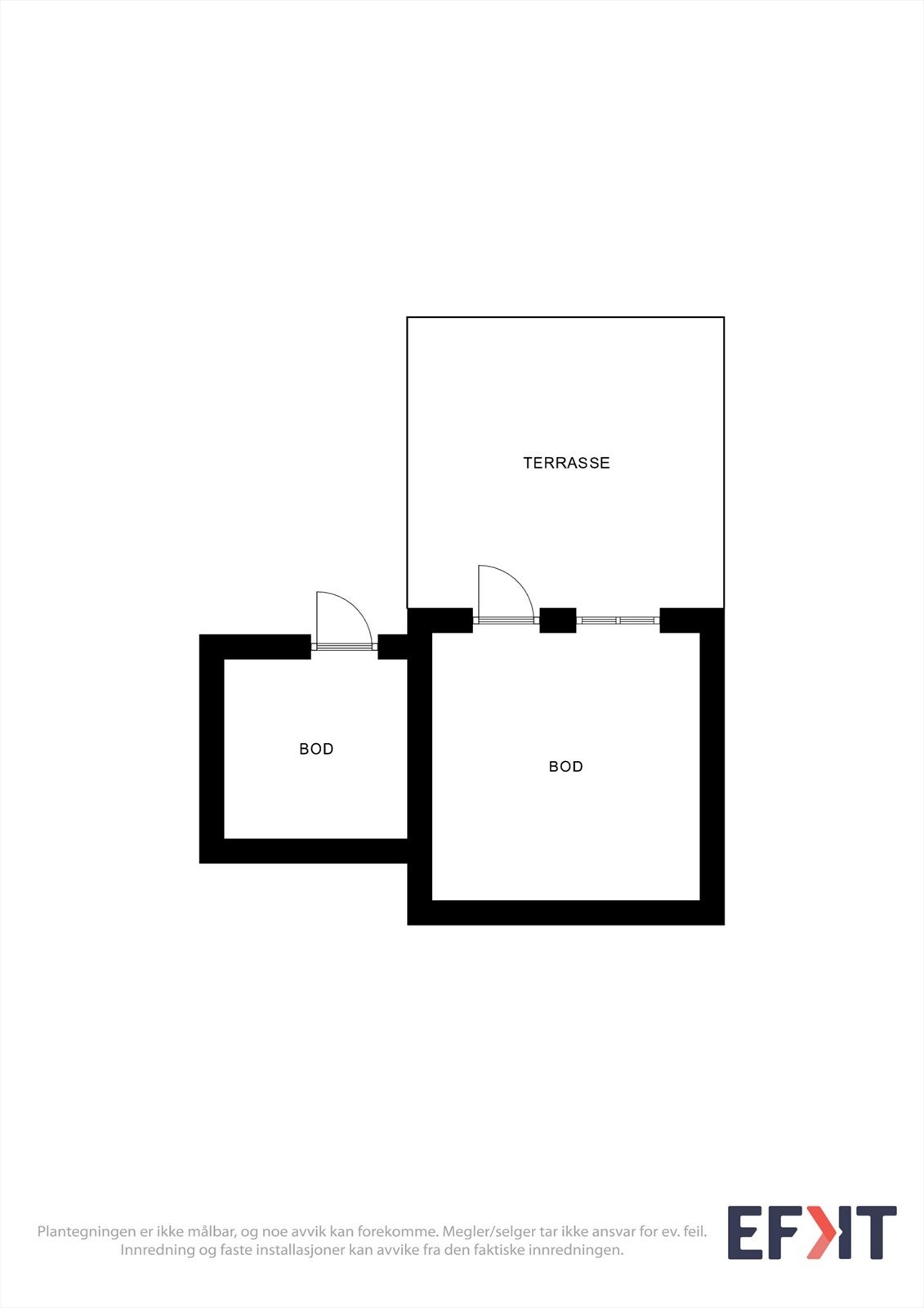 Annekset inneholder to boder for ekstra lagring av hageredskaper og utstyr. Galleribilde