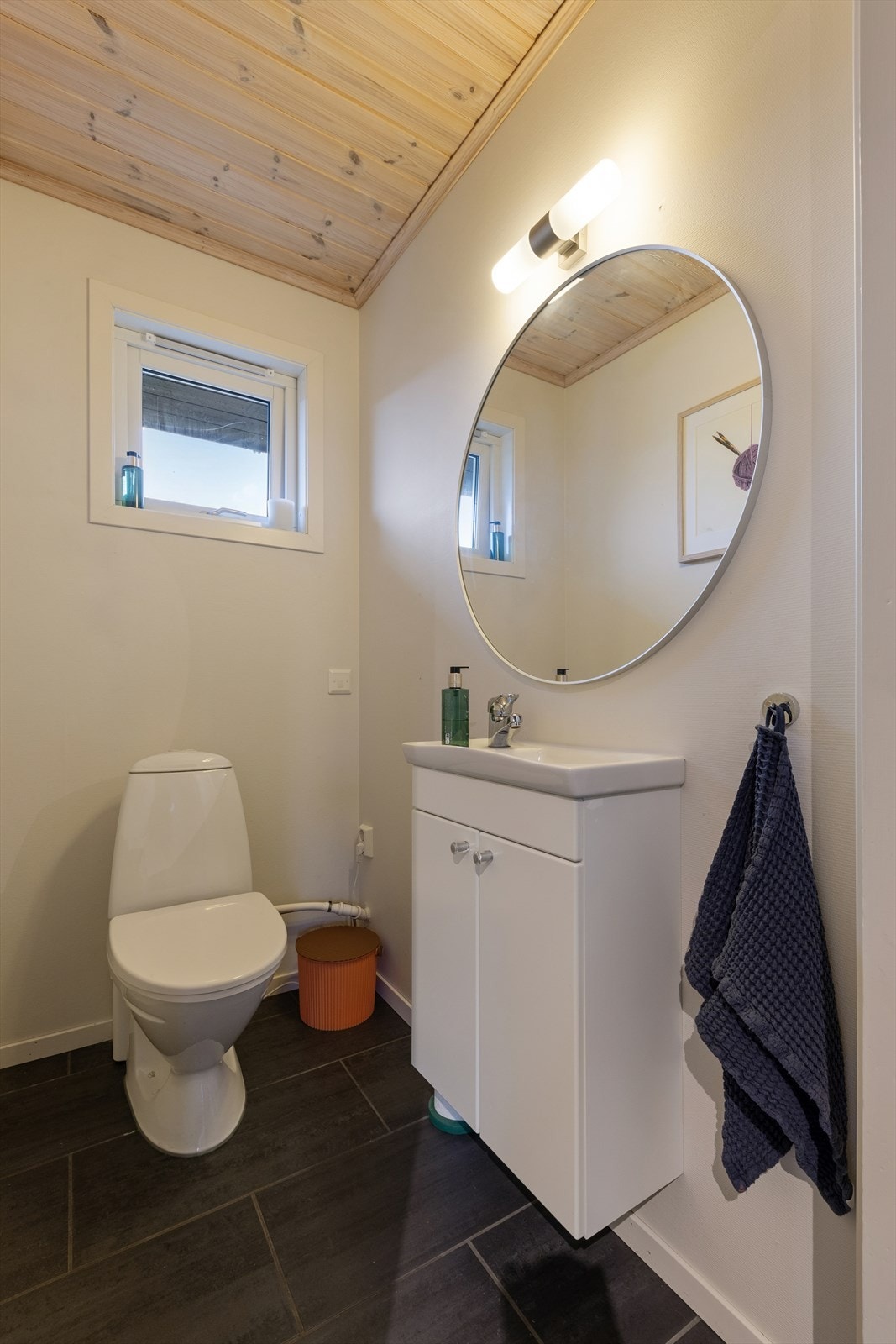 I tilknytning til entreen finner man et toalettrom. Praktisk når man har gjester på besøk. Galleribilde