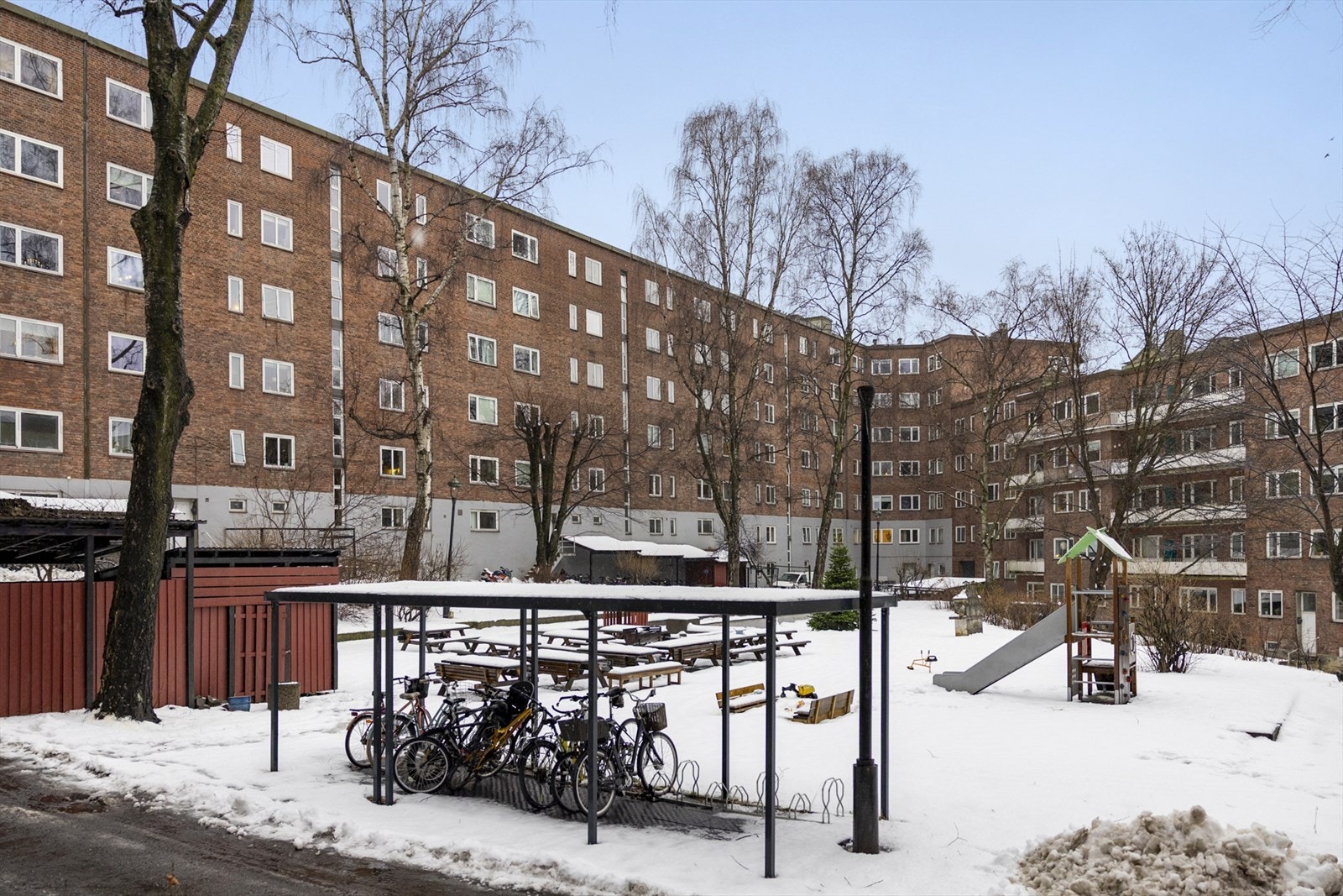 Bakgården oppleves som et sosialt uterom om sommeren - her er det lett å trives. Galleribilde